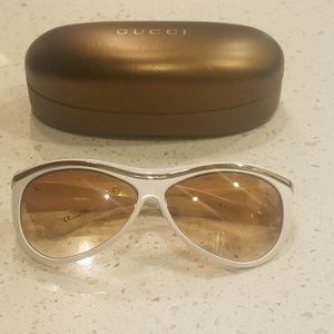 Gucci Sunglasses White w/ Gold accents